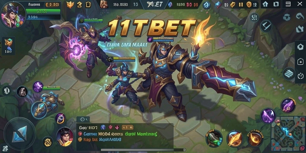 Tampilan gameplay seru di 11TBET dengan aksi MOBA yang intens.