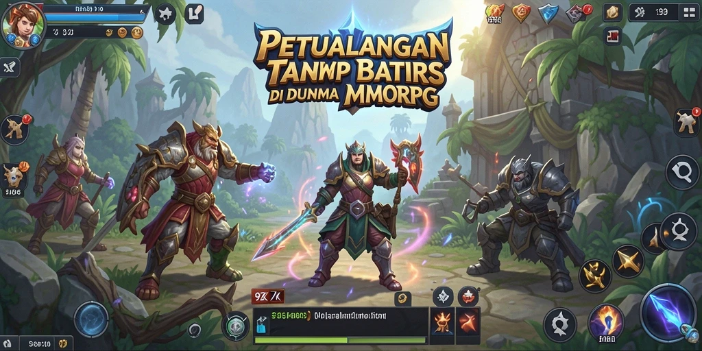 Tangkapan layar dari gameplay epik 9ZK dalam pertempuran MMORPG.