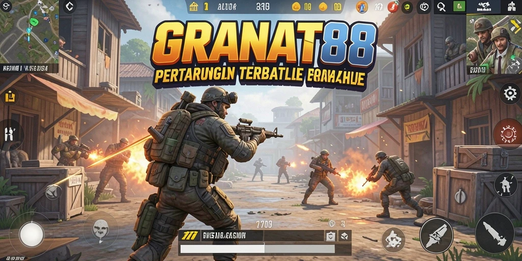 Tampilan seru dari gameplay Battle Royale di GRANAT88