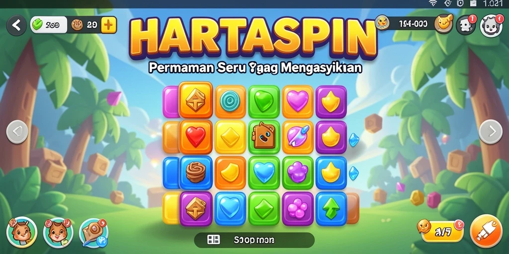 Tampilan gameplay seru dan berwarna-warni dari HARTASPIN.