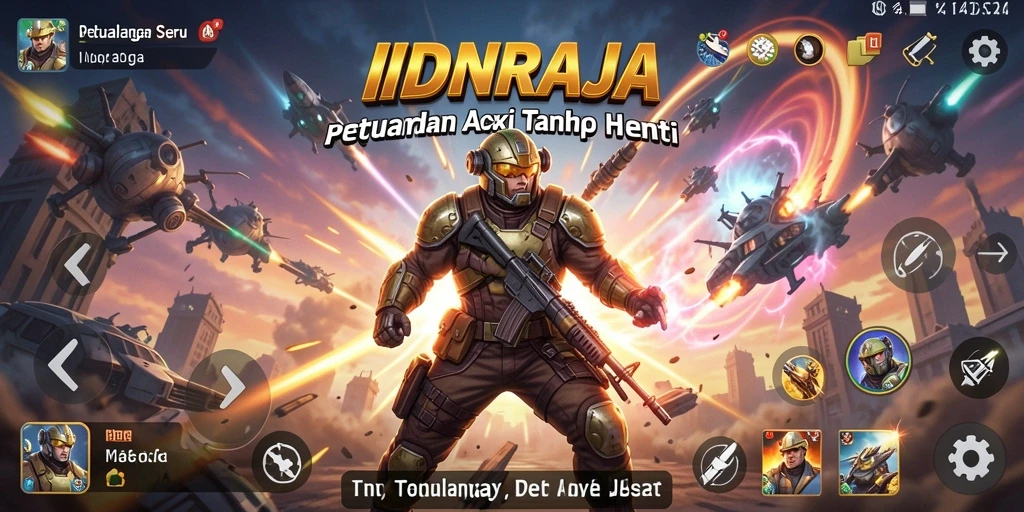 Tampilan gameplay seru dalam IDNRAJA dengan aksi menegangkan.