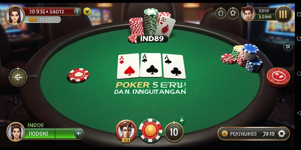 Tampilan gameplay Poker yang seru dan kompetitif di IND89.