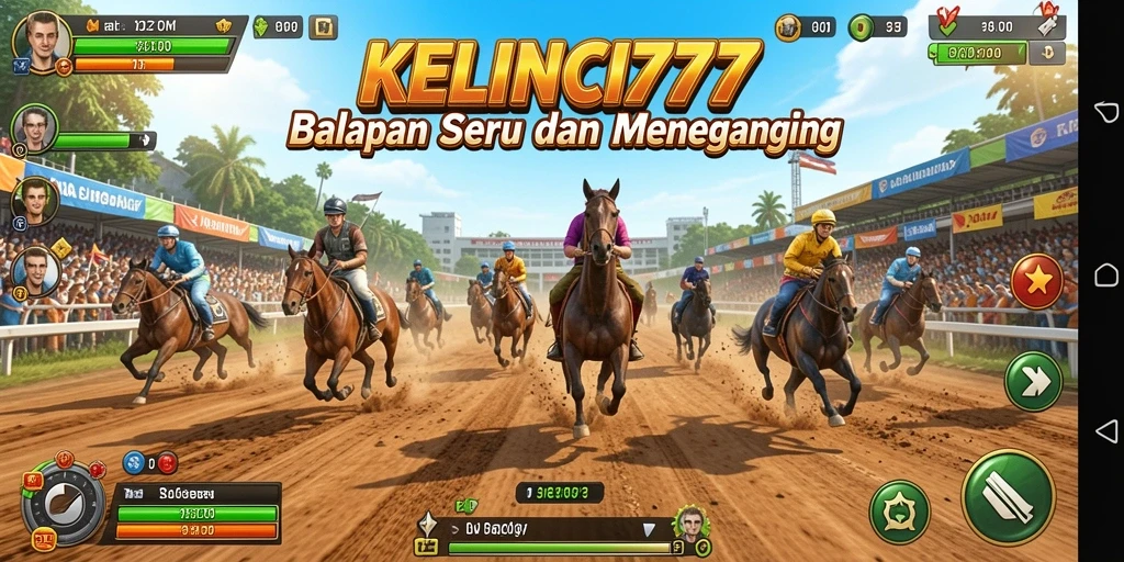 Tampilan gameplay Racing KELINCI777 yang menegangkan dan seru.