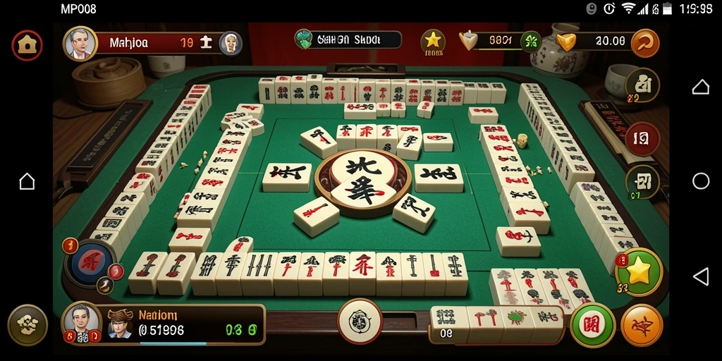 Gameplay seru MPO08 dengan ubin Mahjong yang berwarna-warni.
