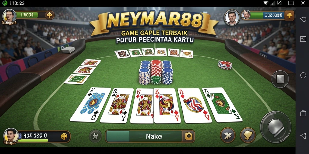 Screenshot gameplay Gaple dengan kartu dan pemain aktif.