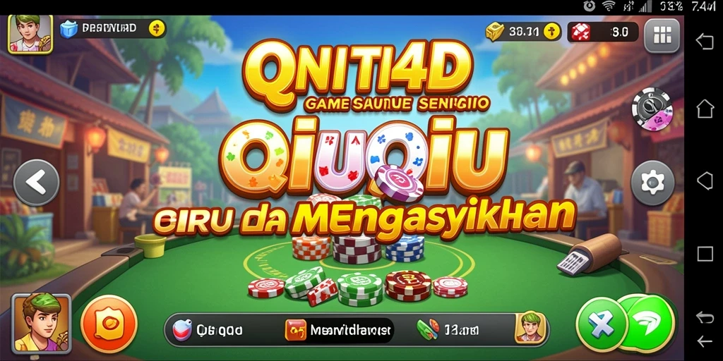 Screenshot gameplay PENITI4D yang menampilkan keseruan QiuQiu.