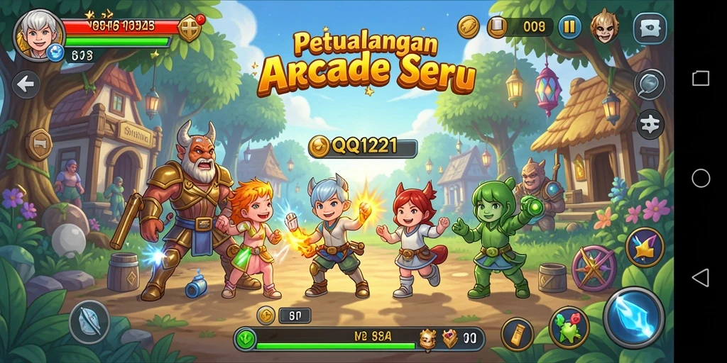 Screenshot gameplay QQ1221 yang penuh aksi dan tantangan seru.