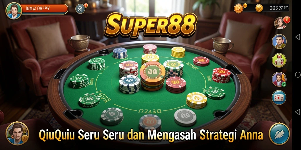 Tampilan gameplay menegangkan dalam permainan QiuQiu SUPER88.